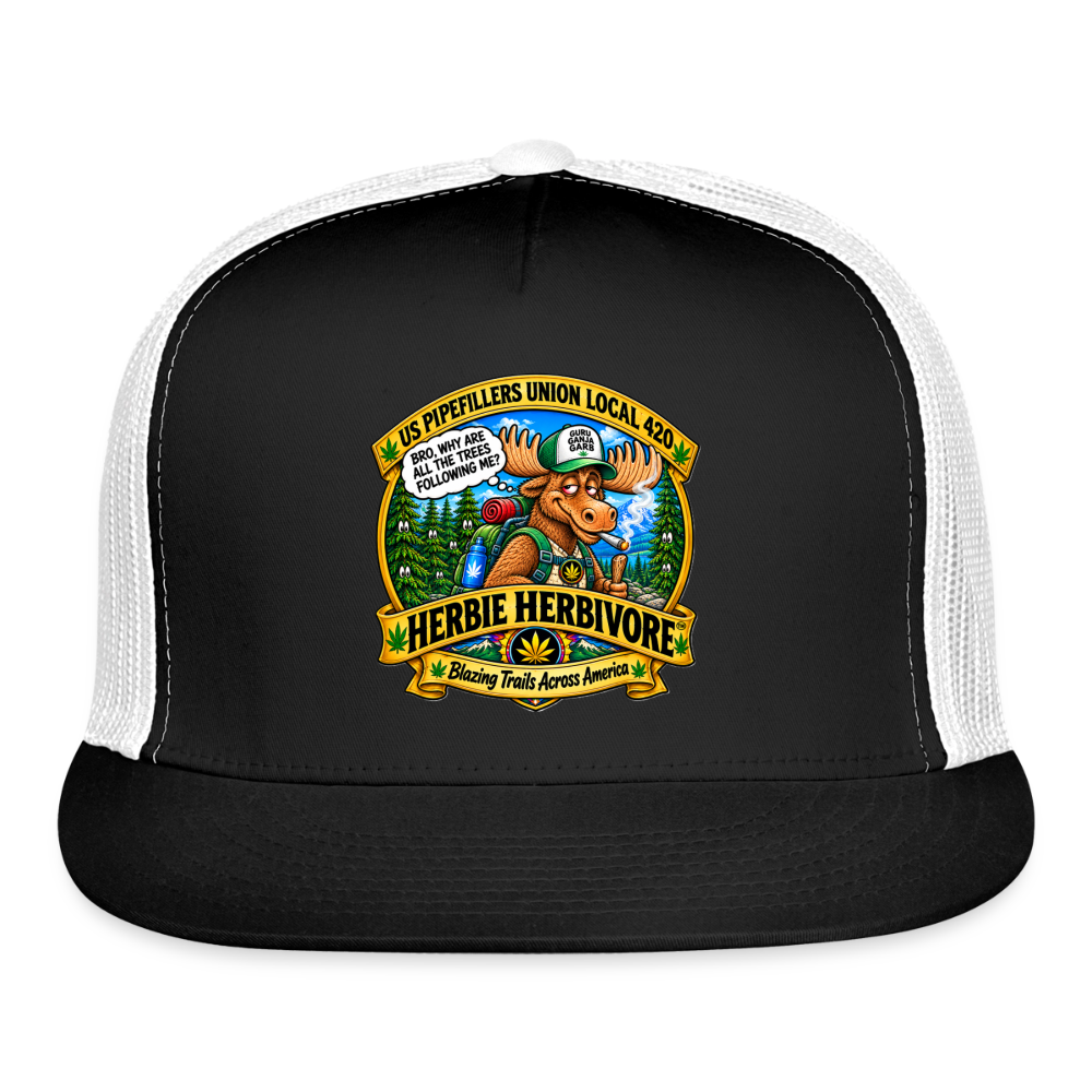 US PIPEFILLERS UNION LOCAL 420 HERBIE HERBIVORE BRO, Trucker Hat - black/white
