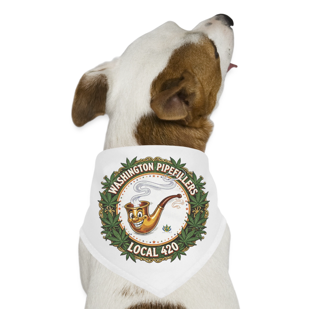 WASHINGTON PIPEFILLERS LOCAL 420 Union Dog Bandana - white