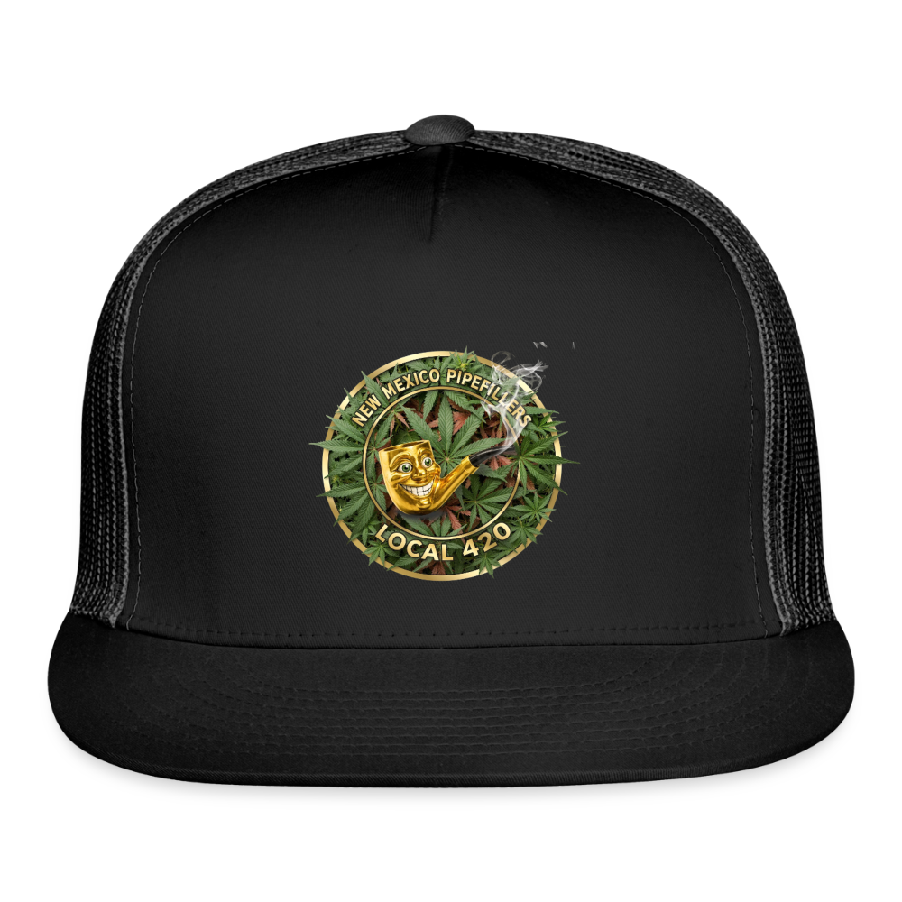 NEW MEXICO PIPEFILLERS LOCAL 420 Trucker Hat - black/black
