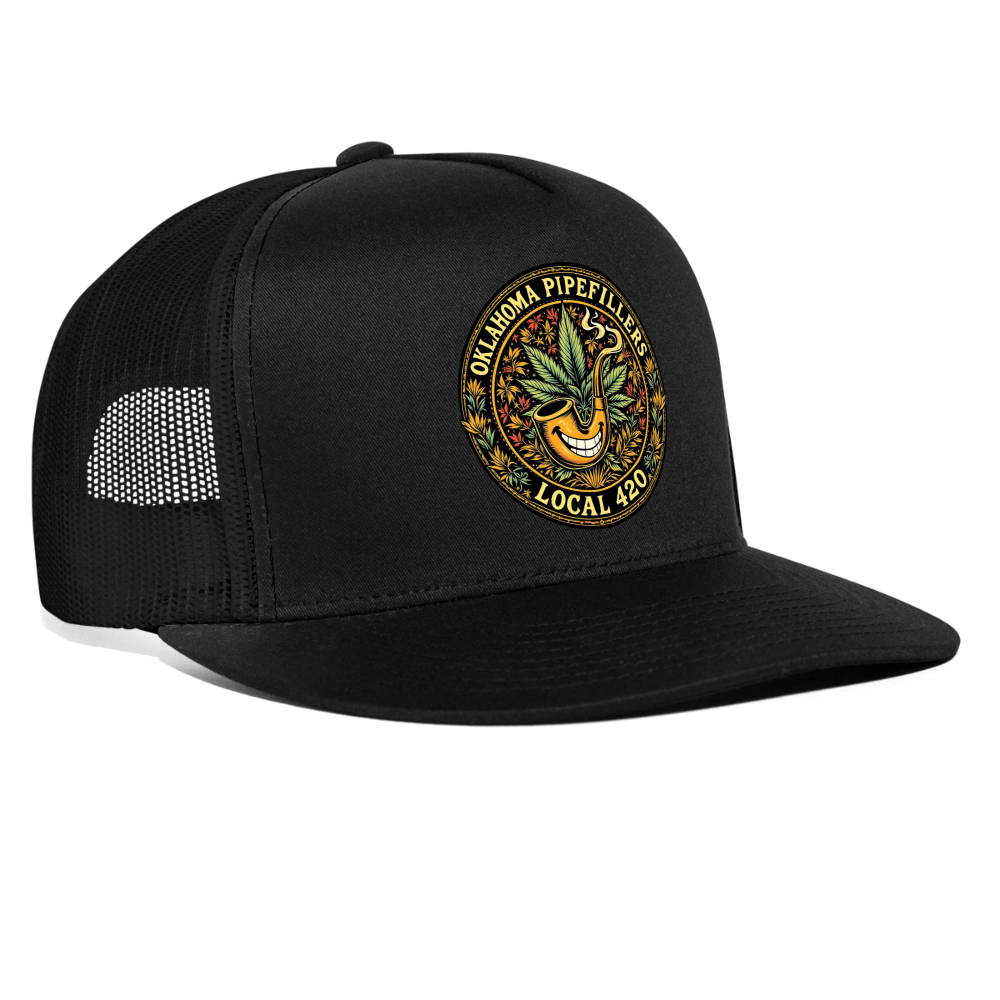 OKLAHOMA PIPEFILLERS LOCAL 420 Trucker Hat - black/black