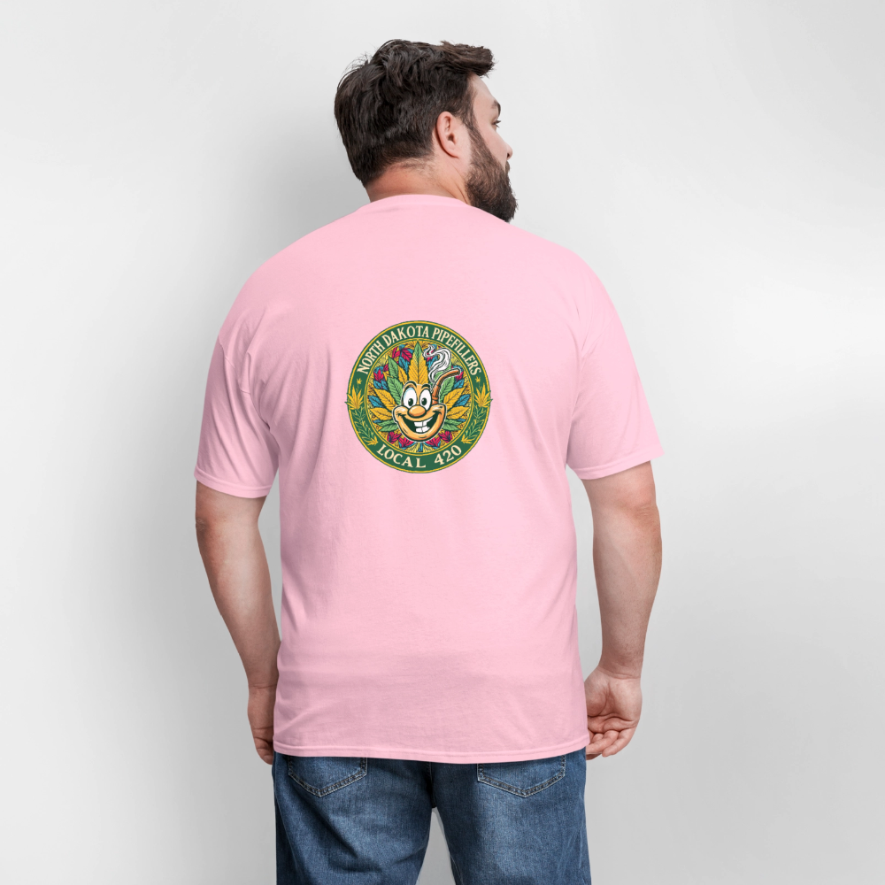 NORTH DAKOTA PIPEFILLERS LOCAL 420 F/B 2 DESIGNS Men's T-Shirt - pink
