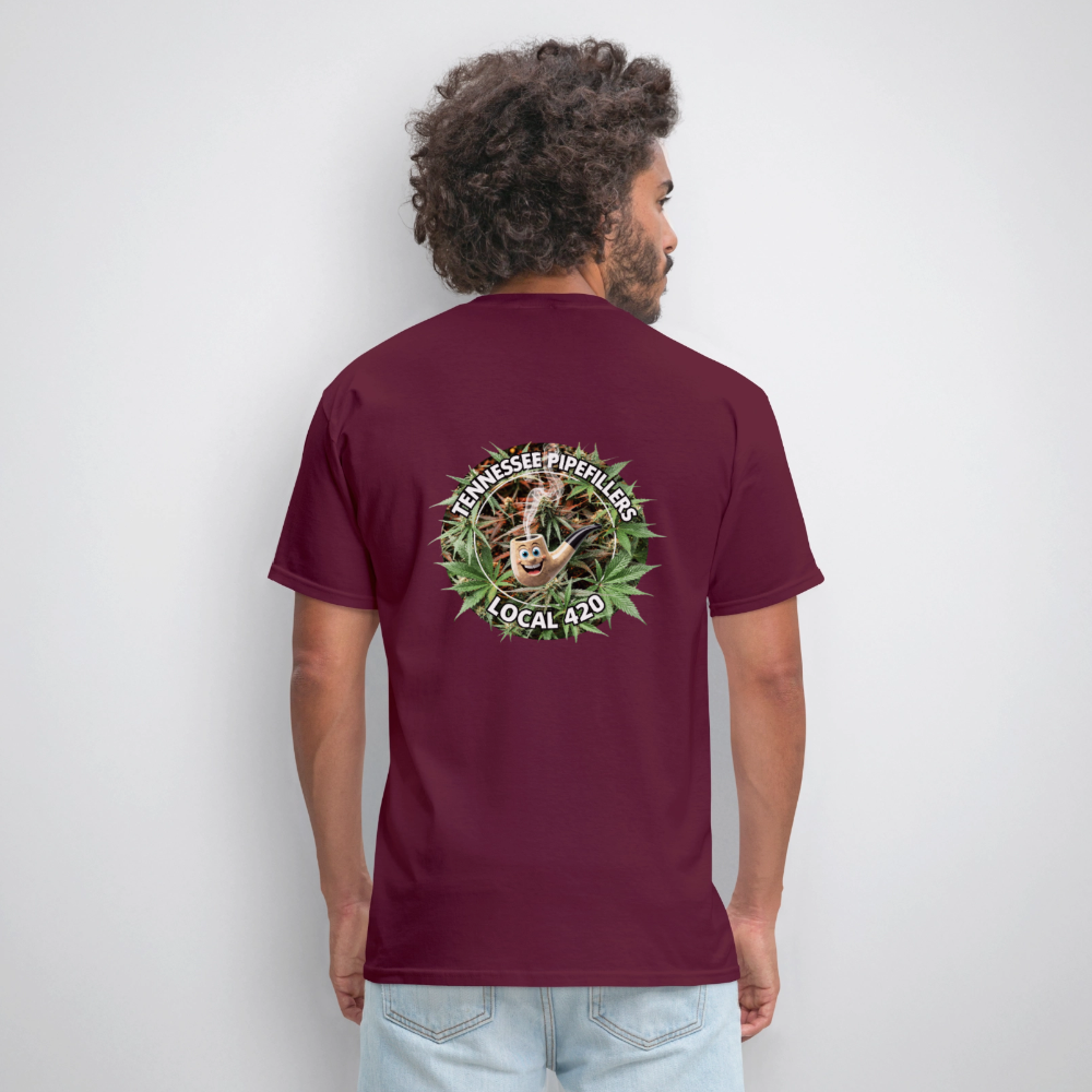 TENNESSEE PIPEFILLERS LOCAL 420 F/B DESIGN Men's T-Shirt - burgundy