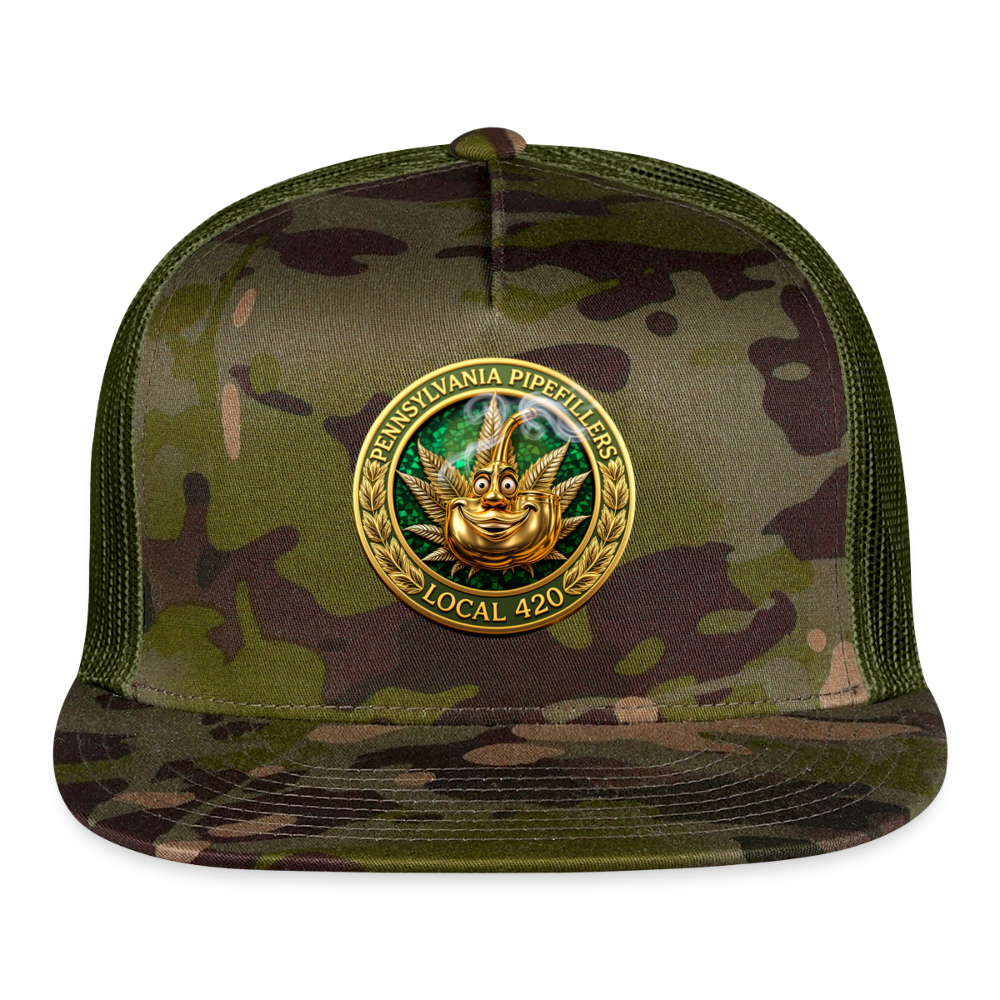 PENNSYLVANIA PIPEFILLERS LOCAL 420 Trucker Hat - MultiCam\green