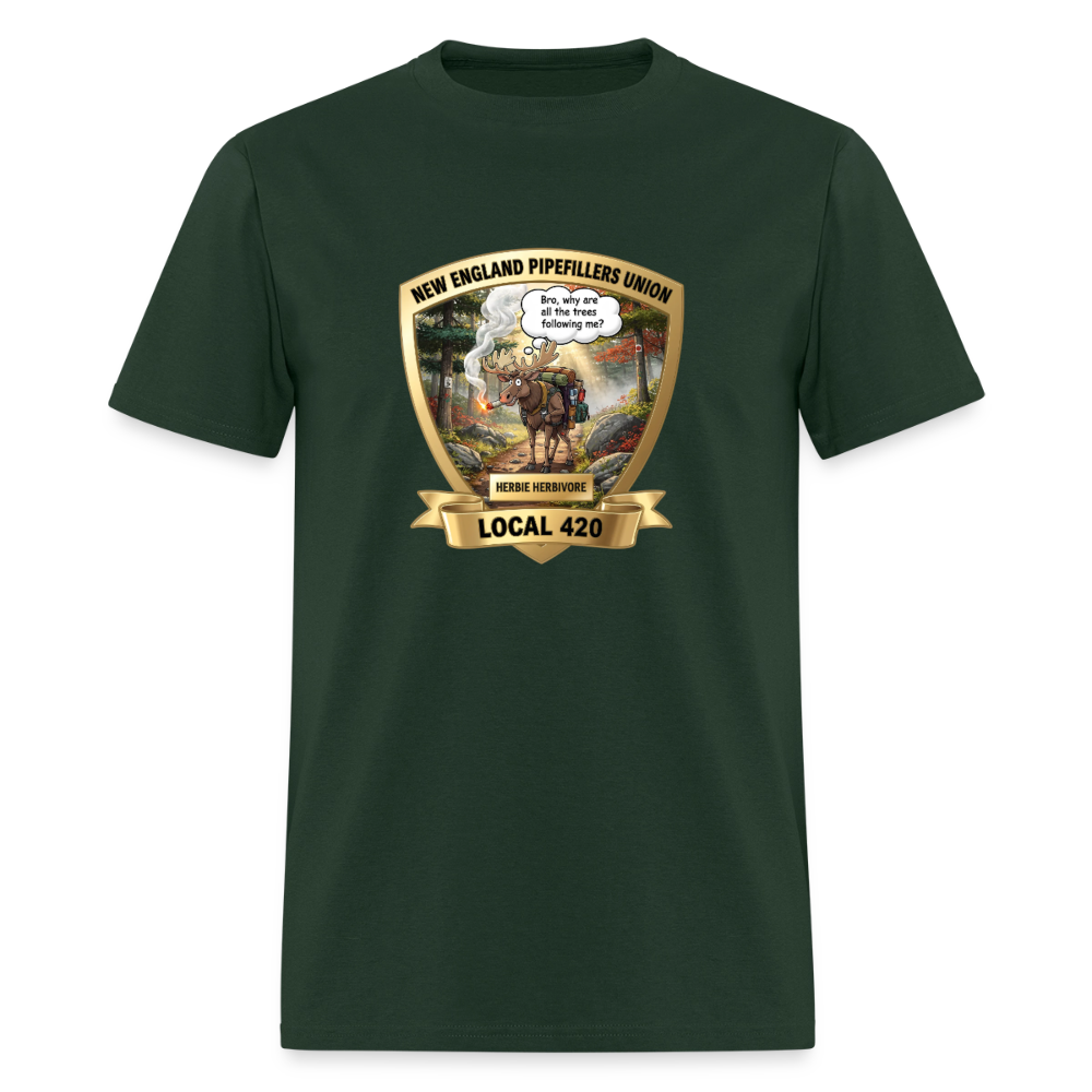 NEW ENGLAND PIPEFILLERS LOCAL 420 HERBIE HERBIVORE Men's T-Shirt - forest green