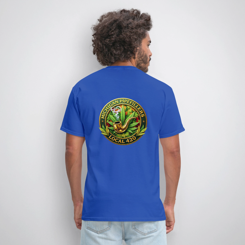 MICHIGAN PIPEFILLERS LOCAL 420 F/B DESIGN Men's T-Shirt - royal blue