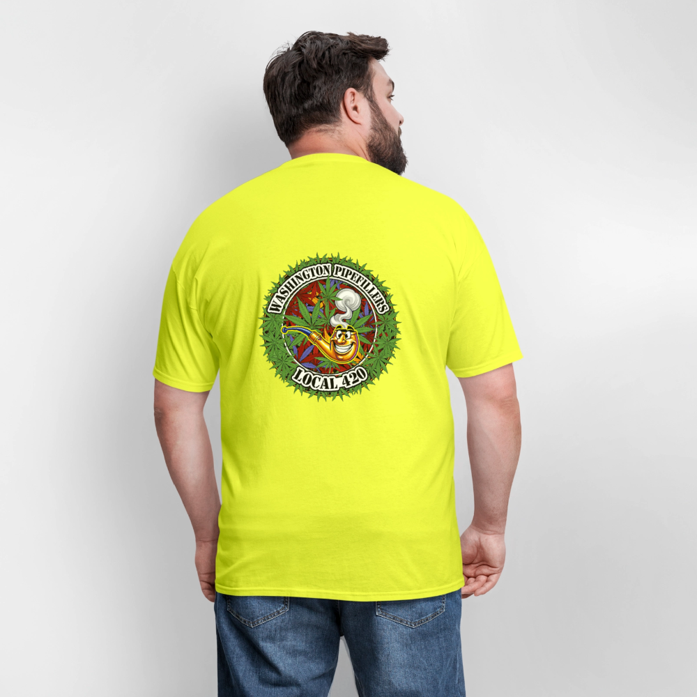 WASHINGTON PIPEFILLERS LOCAL 420 F/B DESIGN Men's T-Shirt - safety green