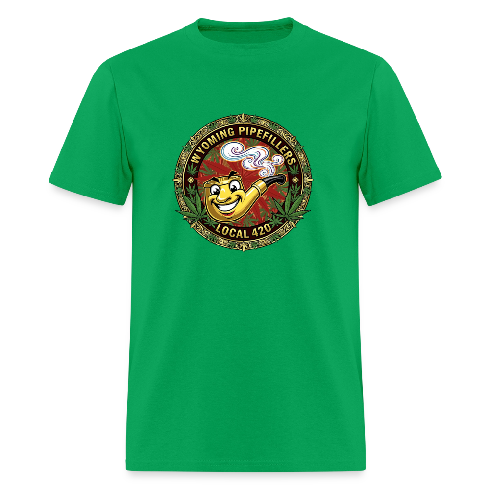 WYOMING PIPEFILLERS LOCAL 420 Men's T-Shirt - bright green