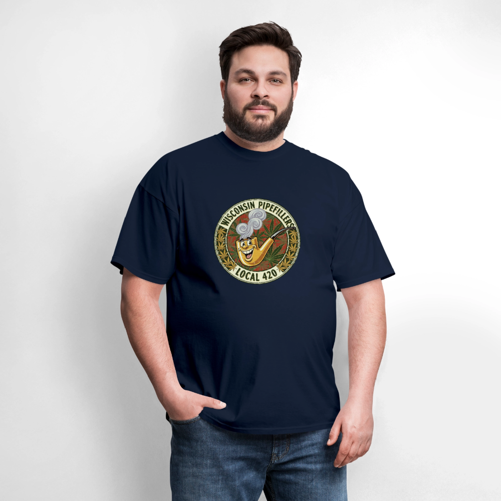 WISCONSIN PIPEFILLERS LOCL 420 Men's T-Shirt - navy