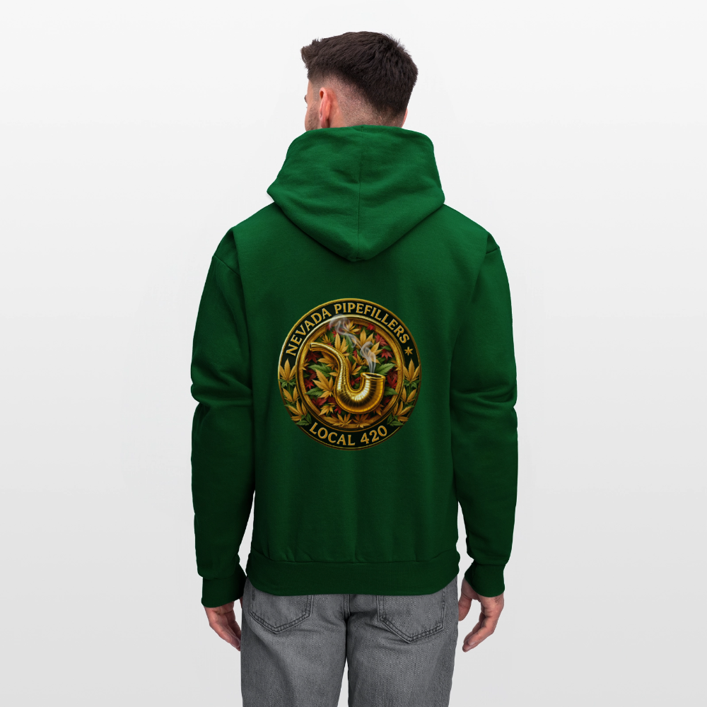 NEVADA PIPEFILLERS LOCAL 420  F/B DESIGN Men's Hoodie - forest green