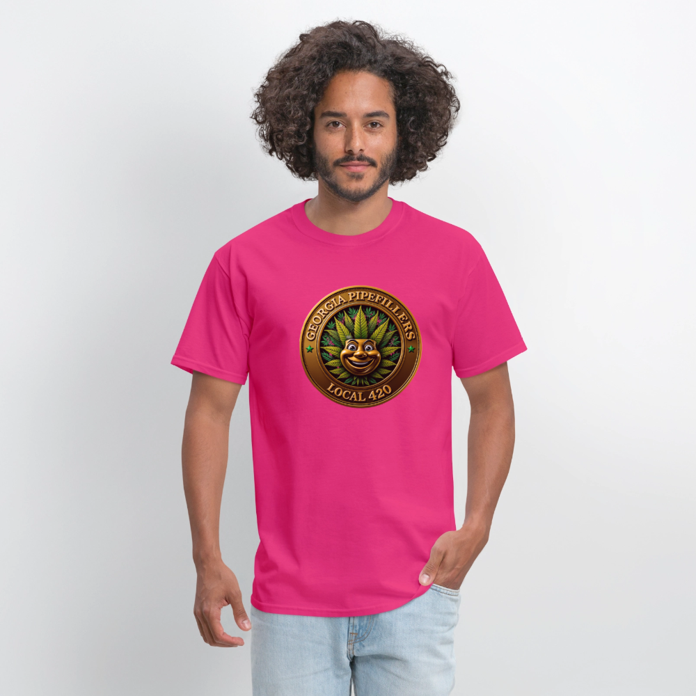 GEORGIA PIPEFILLERS LOCAL 420 F/B DESIGN  Men's T-Shirt - fuchsia