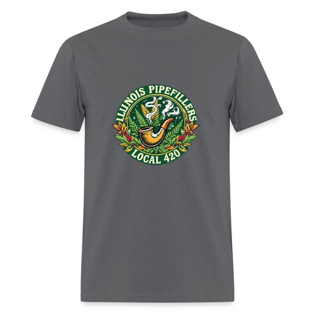 ILLINOIS PIPEFILLERS LOCAL 420 F/B DESIGN Men's T-Shirt - charcoal