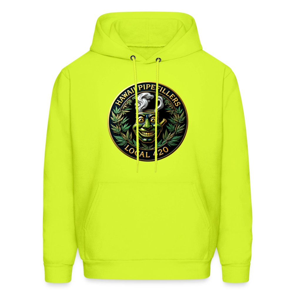 HAWAII PIPEFILLERS LOCAL 420 F/B DESIGN Men's Hoodie - safety green