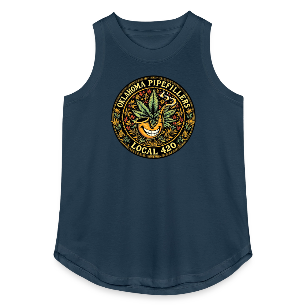 OKLAHOMA PIPEFILLERS LOCAL 420 Women's Relaxed Tank Top - denim