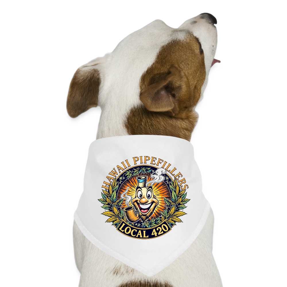 HAWAII PIPEFILLERS LOCAL 420 Dog Bandana - white