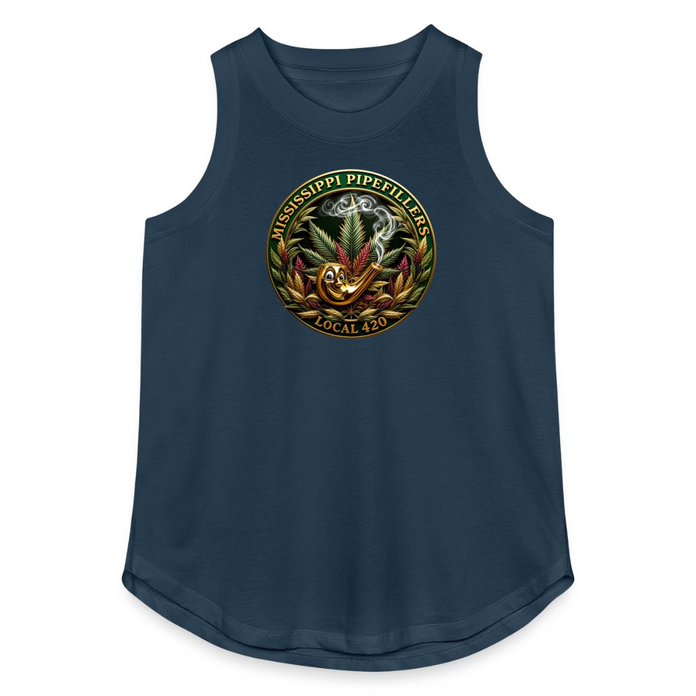 MISSISSIPPI PIPEFILLERS LOCAL 420 Women's Relaxed Tank Top - denim