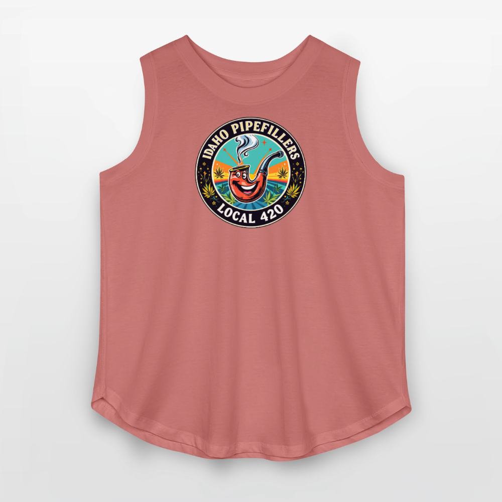 IDAHO PIPEFILLERS LOCAL 420 Women's Curvy Relaxed Tank Top - mauve