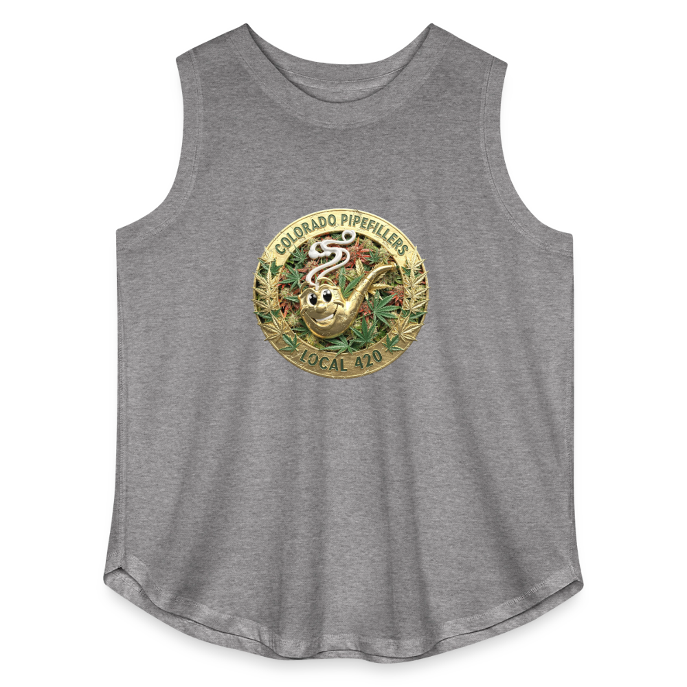 COLORADO PIPEFILLERS LOCAL 420 F/B DESIGN Women's Curvy Relaxed Tank Top - granite heather 