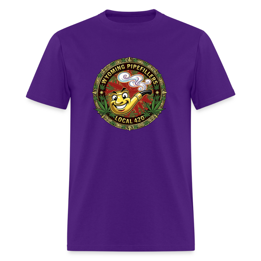 WYOMING PIPEFILLERS LOCAL 420 Men's T-Shirt - purple