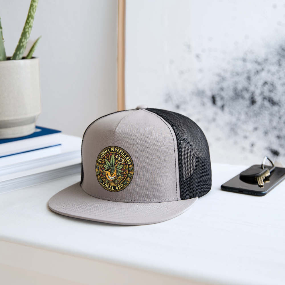 OKLAHOMA PIPEFILLERS LOCAL 420 Trucker Hat - gray/black