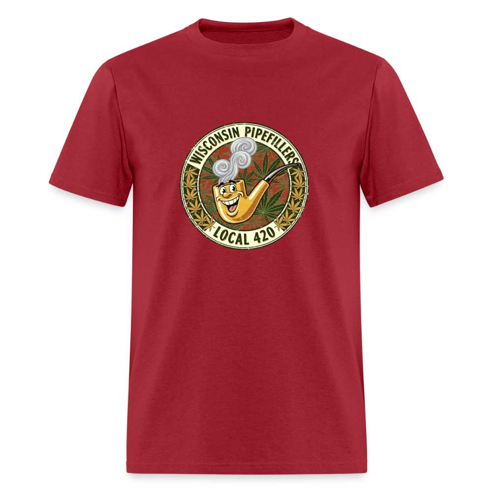 WISCONSIN PIPEFILLERS LOCL 420 F/B DESIGN Men's T-Shirt - true red