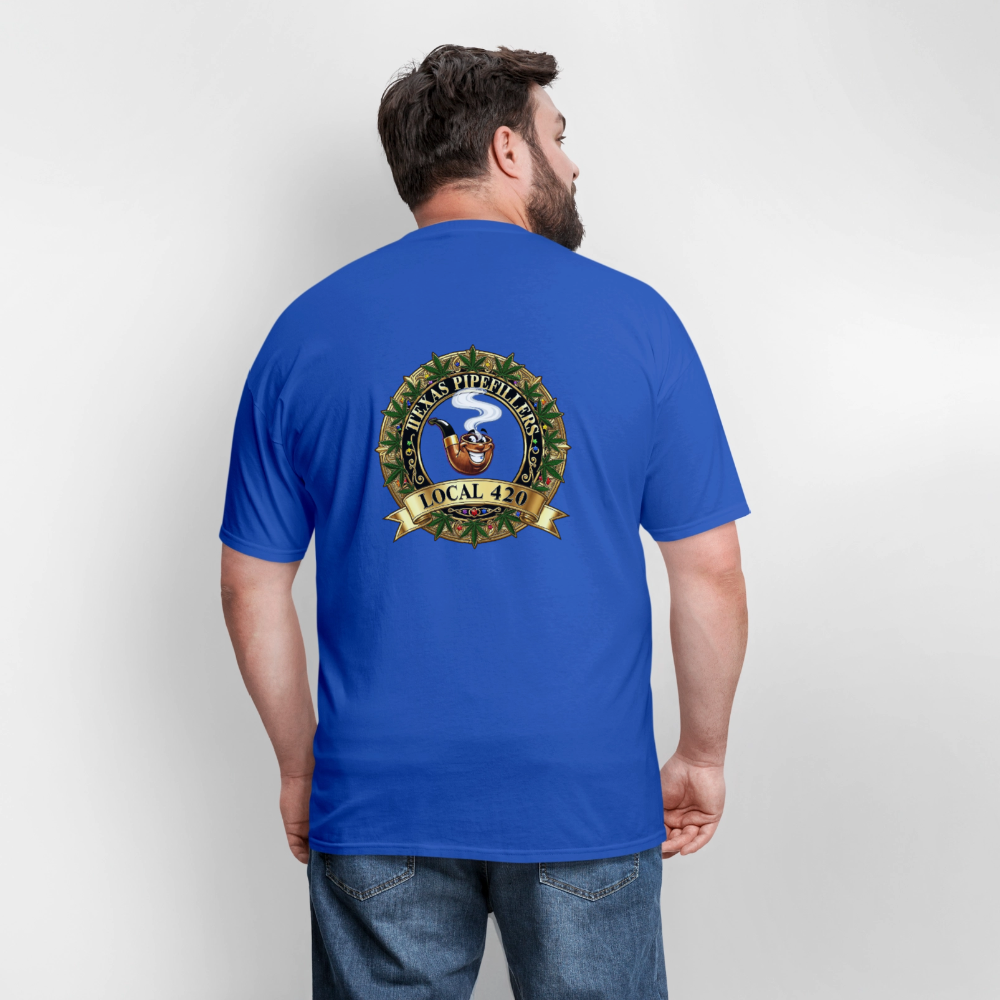 TEXAS PIPEFILLERS LOCAL 420 F/B DESIGN Men's T-Shirt - royal blue