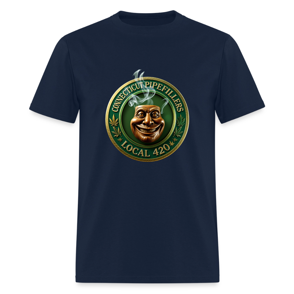CONNECTICUT PIPEFILLERS LOCAL 420 DESIGN Men's T-Shirt - navy