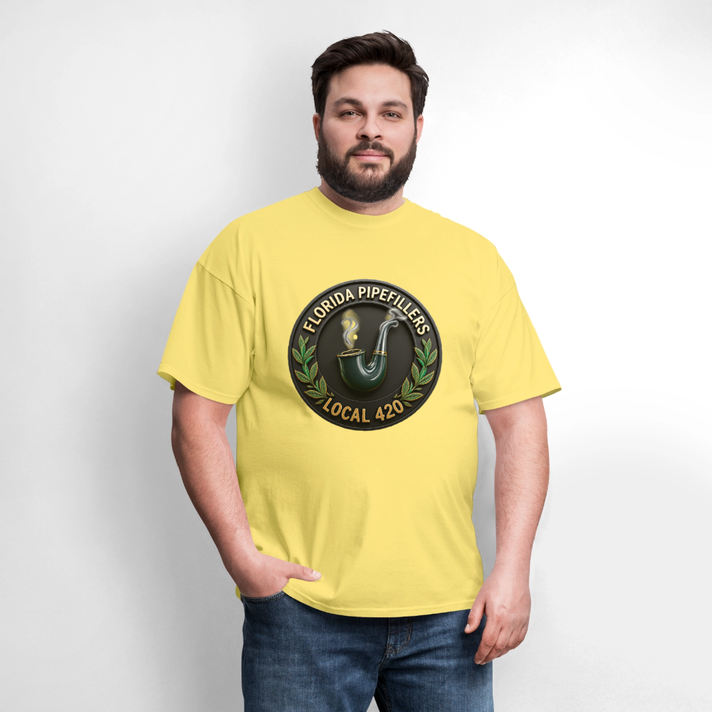 FLORIDA PIPEFILLERS LOCAL 420 F/B DESIGN Men's T-Shirt - cornsilk