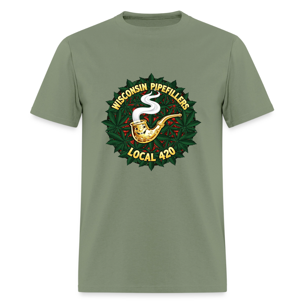 WISCONSIN PIPEFILLERS LOCAL 420 Men's T-Shirt - military green