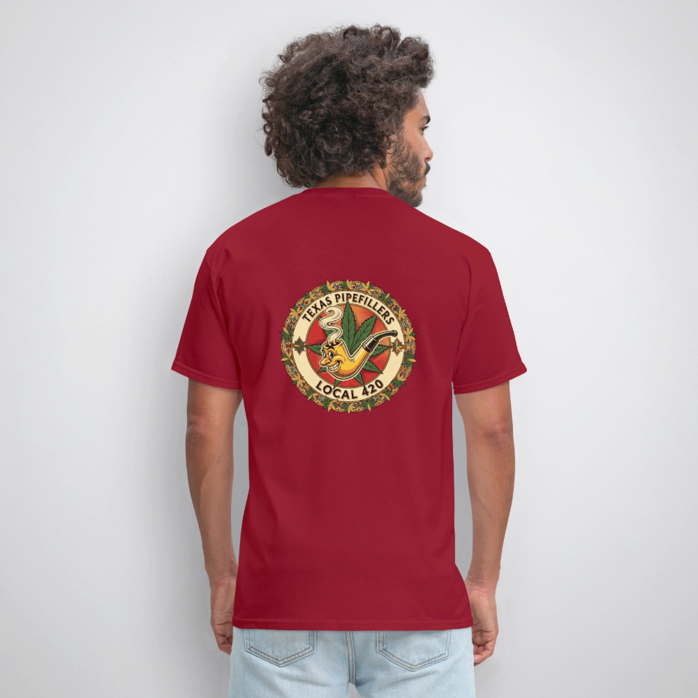 TEXAS PIPEFILLERS LOCAL 420 F/B DESIGN Men's T-Shirt - true red