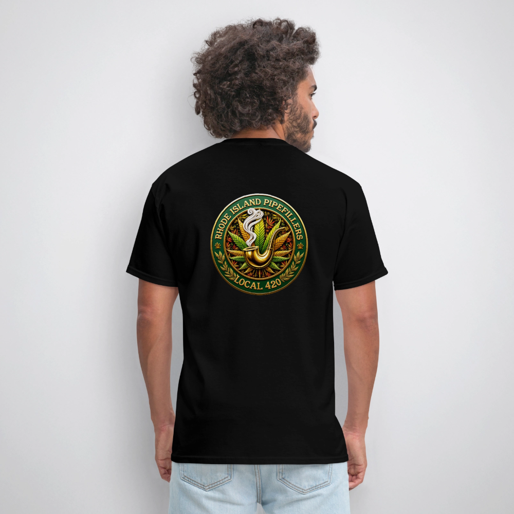 RHODE ISLAND PIPEFILLERS LOCAL 420 F/B DESIGNS Men's T-Shirt - black