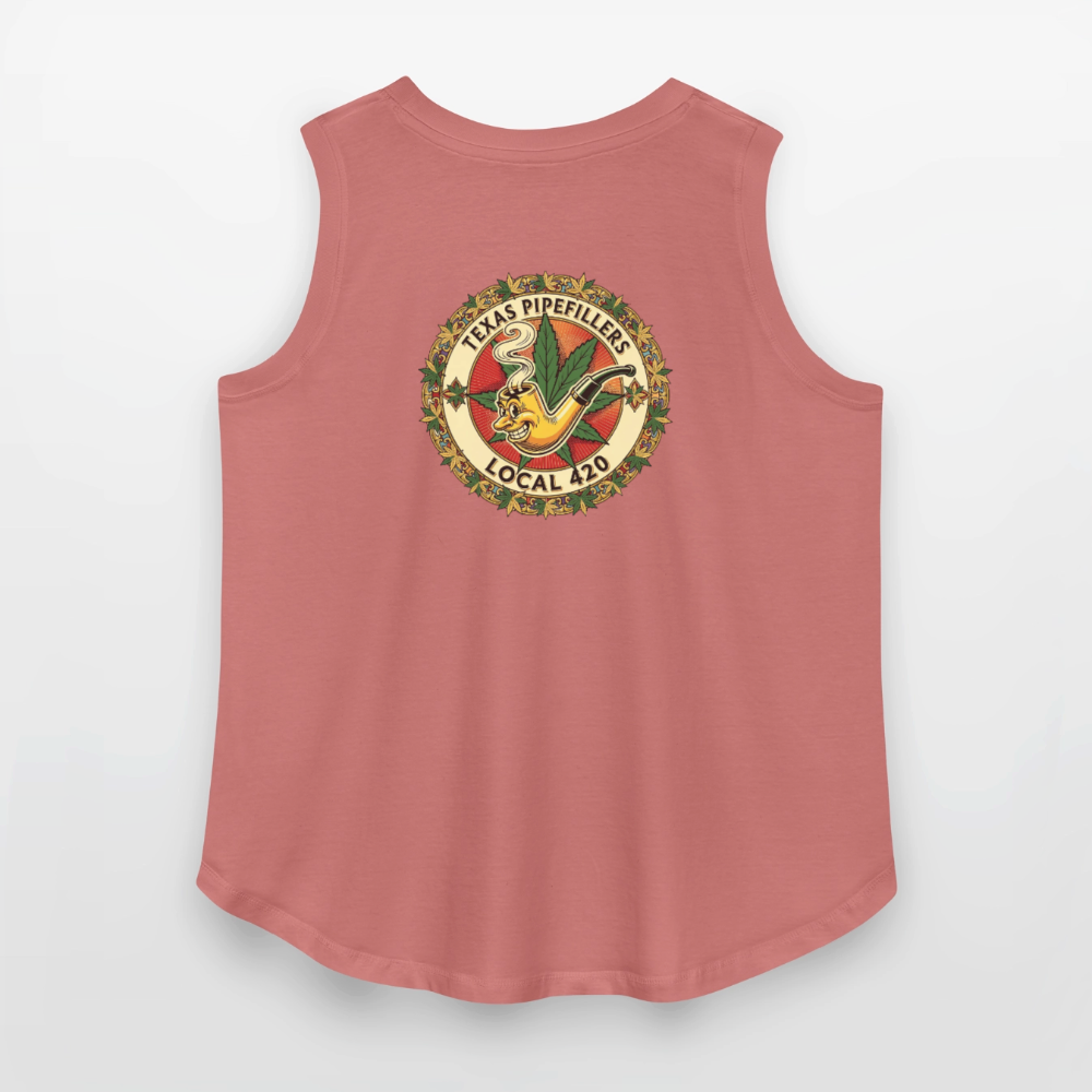 TEXAS PIPEFILLERS LOCAL 420 F/B DESIGN Women's Curvy Relaxed Tank Top - mauve