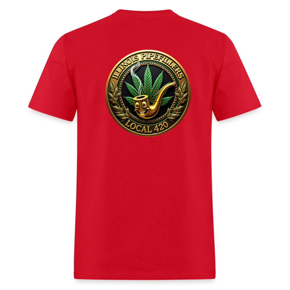ILLINOIS PIPEFILLERS LOCAL 420 F/B EMBLEMS Men's T-Shirt - red