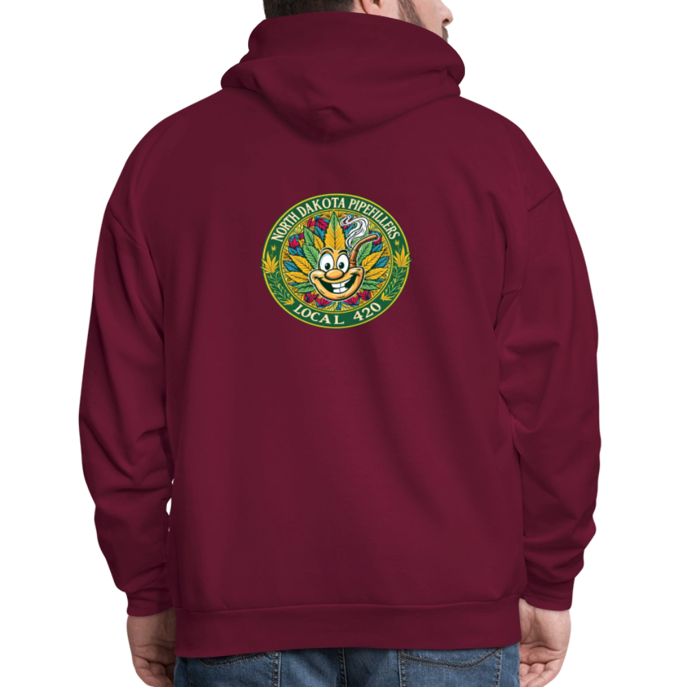 NORTH DAKOTA PIPEFILLERS LOCAL 420 F/B 2 DESIGNS Men's Hoodie - burgundy