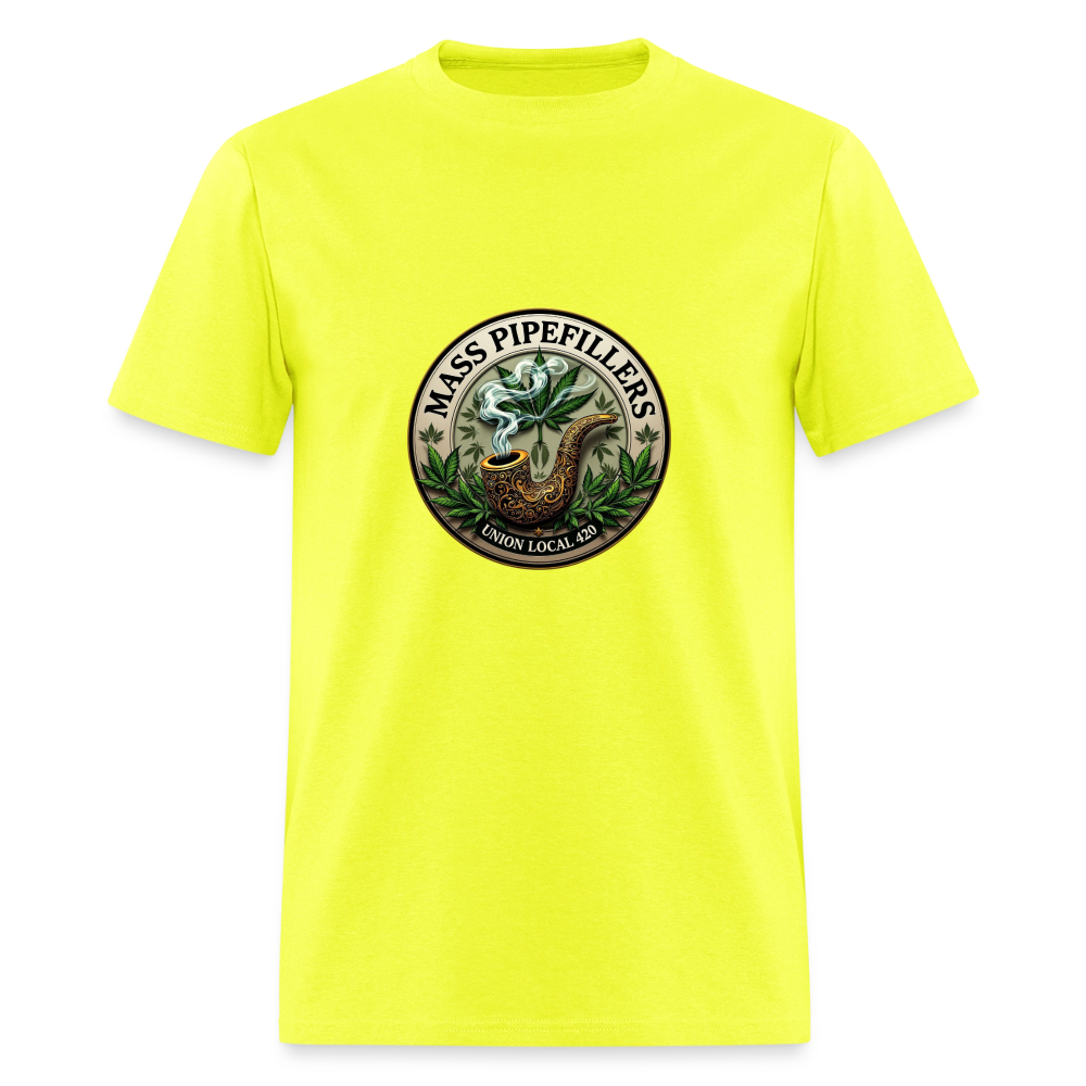 MASS PIPEFILLERS UNION LOCAL 420 Men's T-Shirt - safety green