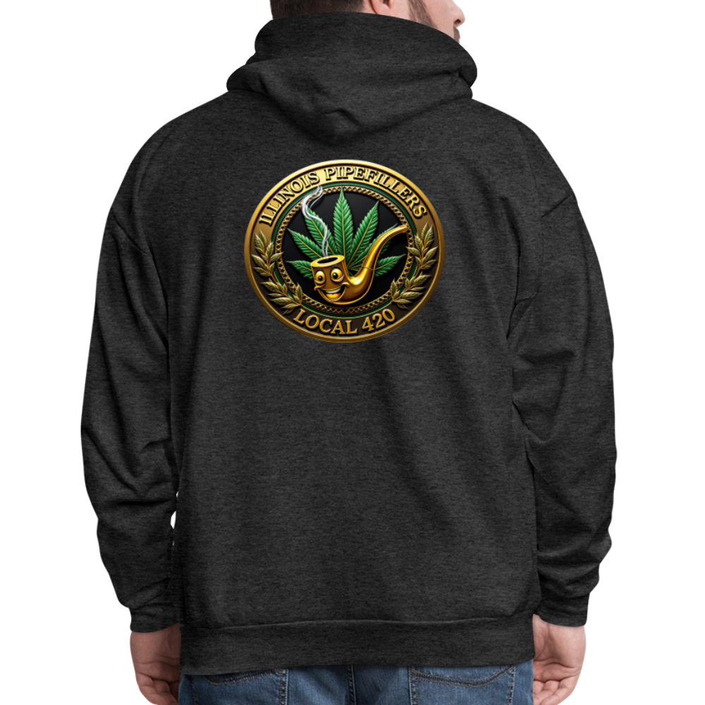 ILLINOIS PIPEFILLERS LOCAL 420 F/B DESIGN Men's Hoodie - charcoal grey