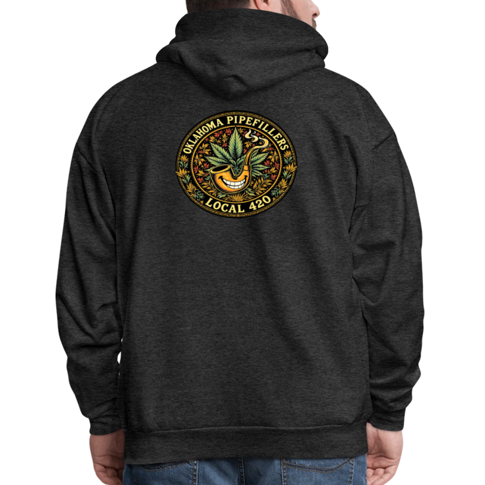 OKLAHOMA PIPEFILLERS LOCAL 420  F/B DESIGNS Men's Hoodie - charcoal grey