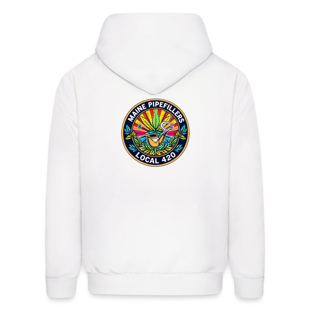 MAINE PIPEFILLERS LOCAL 420 2 EMBLEM Men's Hoodie - white