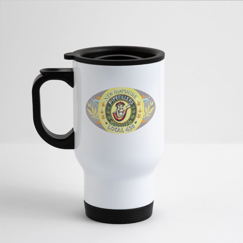 NEW HAMPSHIRE PIPEFILLERS LOCAL 420 14oz Stainless Steel Travel Mug - white