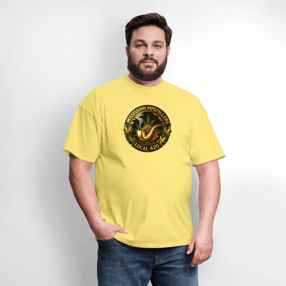 MISSISSIPPI PIPEFILLERS LOCAL 420 Men's T-Shirt - cornsilk