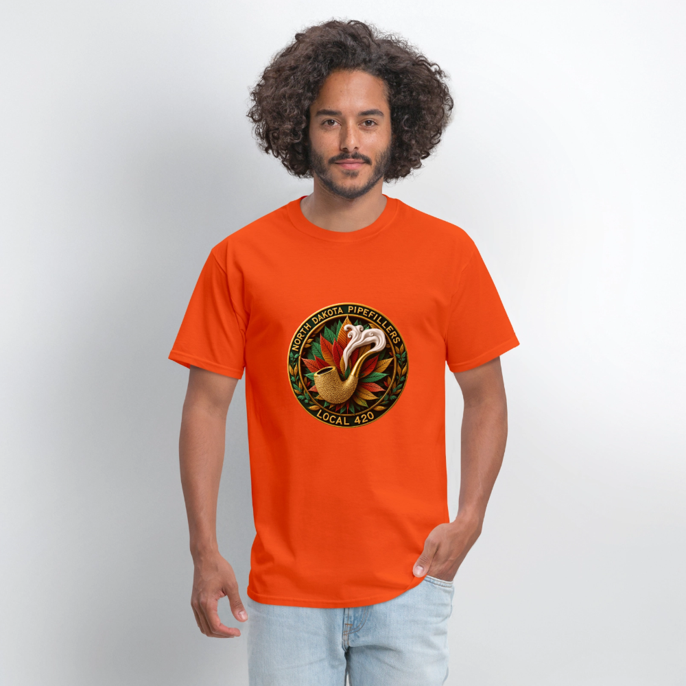 NORTH DAKOTA PIPEFILLERS LOCAL 420 Men's Tee shirt - orange
