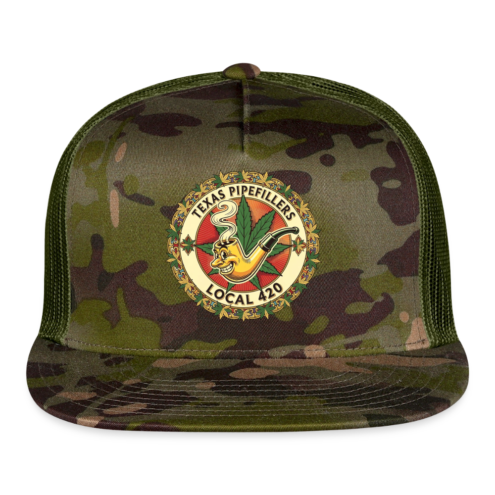 TEXAS PIPEFILLERS LOCAL 420 CAMO Trucker Hat - MultiCam\green