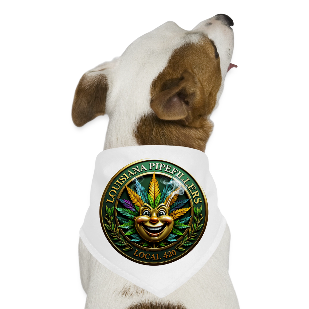 LOUISIANA PIPEFILLERS LOCAL 420 Dog Bandana - white
