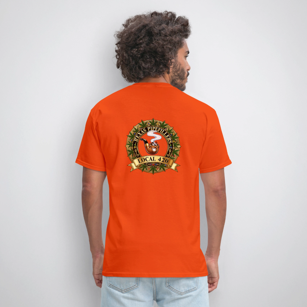 TEXAS PIPEFILLERS LOCAL 420 F/B DESIGN Men's T-Shirt - orange