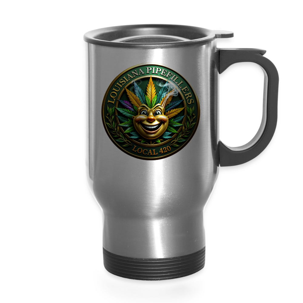 LOUISIANA PIPEFILLERS LOCAL 420 14 oz. Stainless Steel Travel Mug - silver
