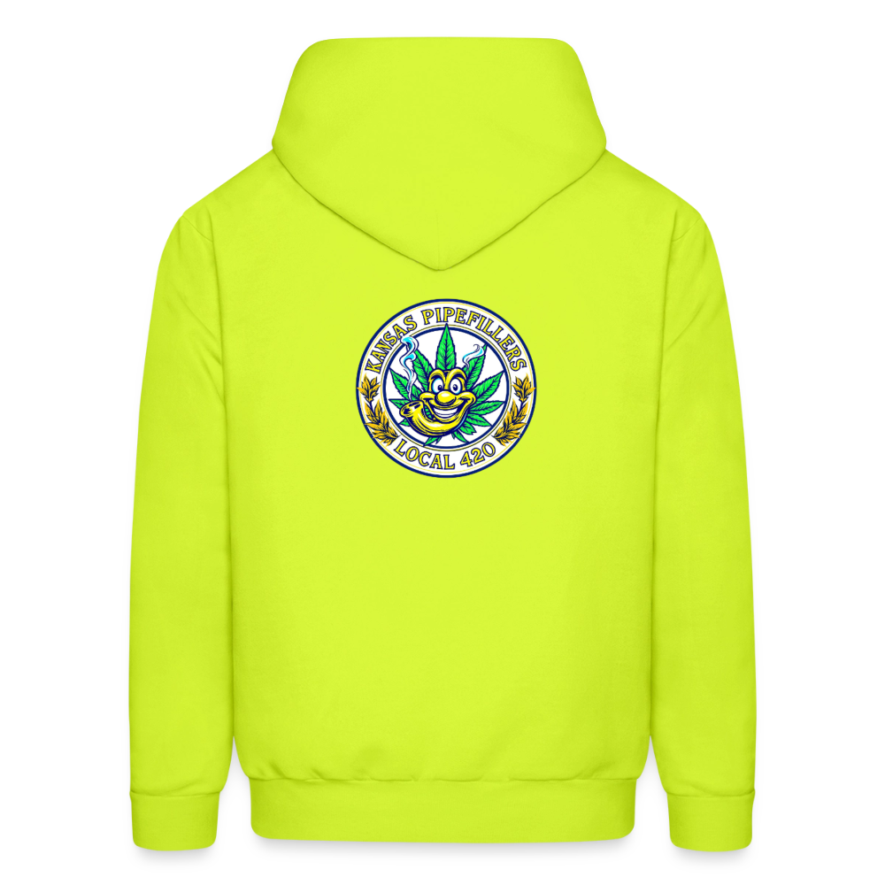 KANSAS PIPEFILLERS LOCAL 420 F/B DESIGNS Men's Hoodie - safety green