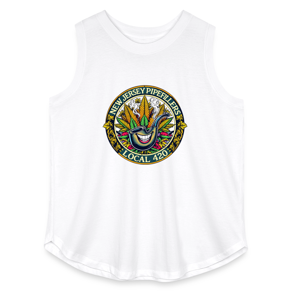 NEW JERSEY PIPEFILLERS LOCAL 420 Women's Curvy Relaxed Tank Top - white