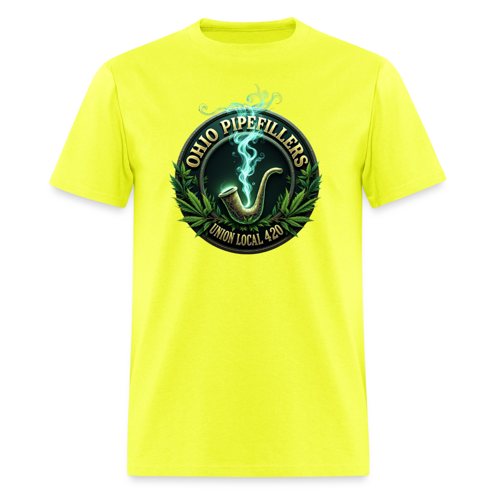 OHIO PIPEFILLERS UNION LOCAL 420 F/B DESIGNS Men's T-Shirt - safety green