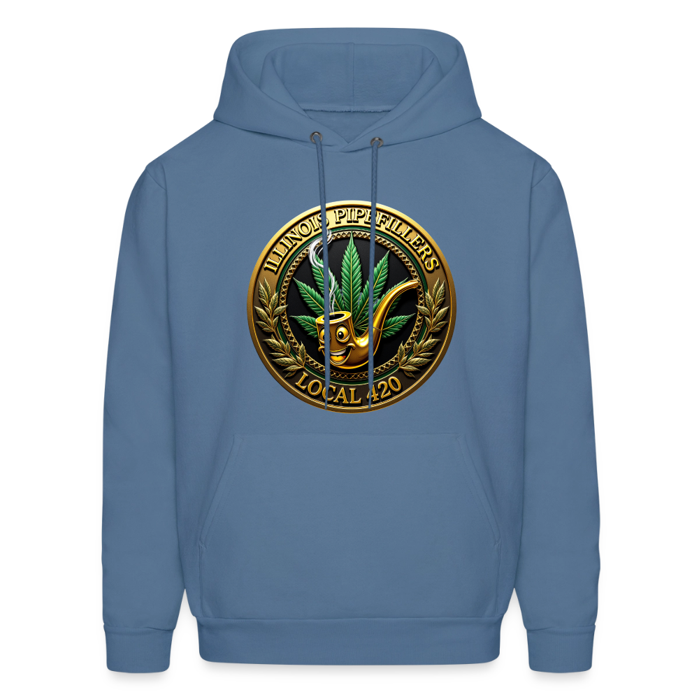 ILLINOIS PIPEFILLERS LOCAL 420 F/B DESIGN Men's Hoodie - denim blue