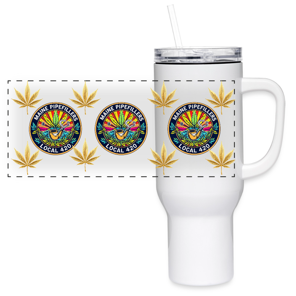 MAINE PIPEFILLERS LOCAL 420 40 oz Stainless Steel Travel Tumbler - white