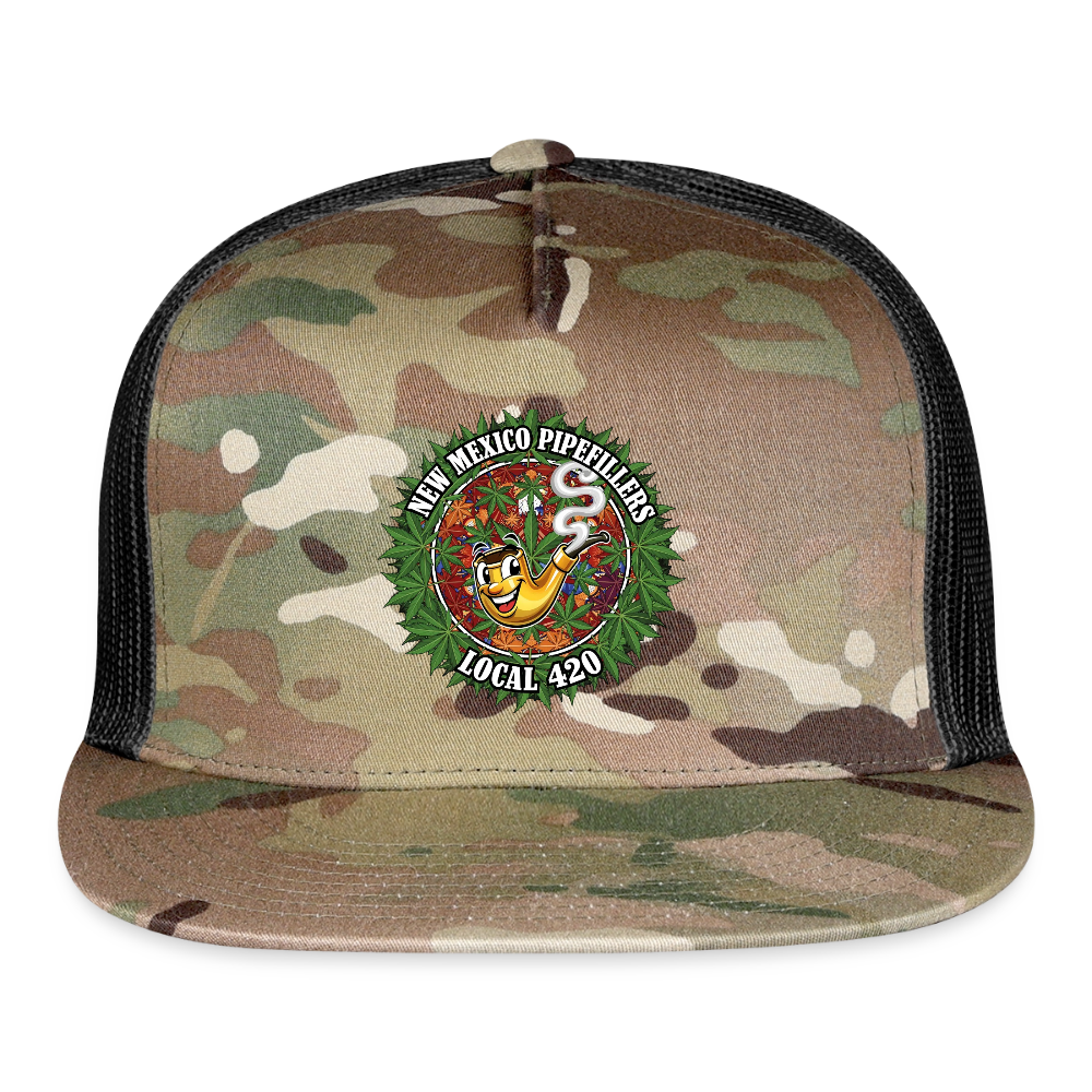 NEW MEXICO PIPEFILLERS LOCAL 420 Trucker Hat CAMO Trucker Hat - MultiCam\black